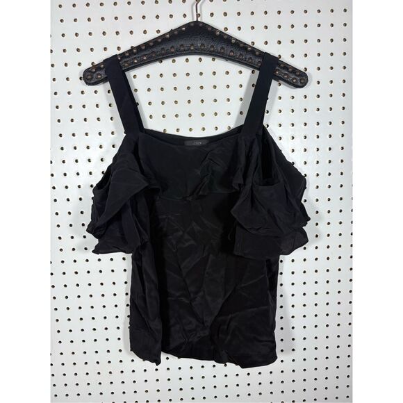 J.Crew silk Ruffled cold shoulder blouse size 4 - Picture 1 of 7